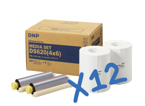 Papier + Ruban 10x15 cm – Lot de 12 cartons – 9 600 photos – DNP DS620