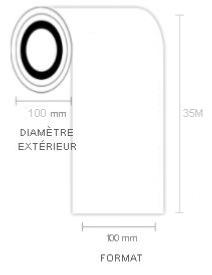 ETIQUETTES ADHESIVES POUR TMC3500 100MM x 35M MANDRIN 40MM