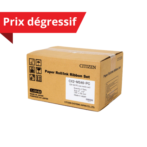 PAPIER + RUBAN 10X15 - 800 PHOTOS - CITIZEN CX-02 