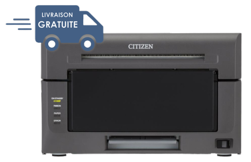 IMPRIMANTE À SUBLIMATION THERMIQUE CITIZEN CX-02 + 1 CARTON 10x15 PP 